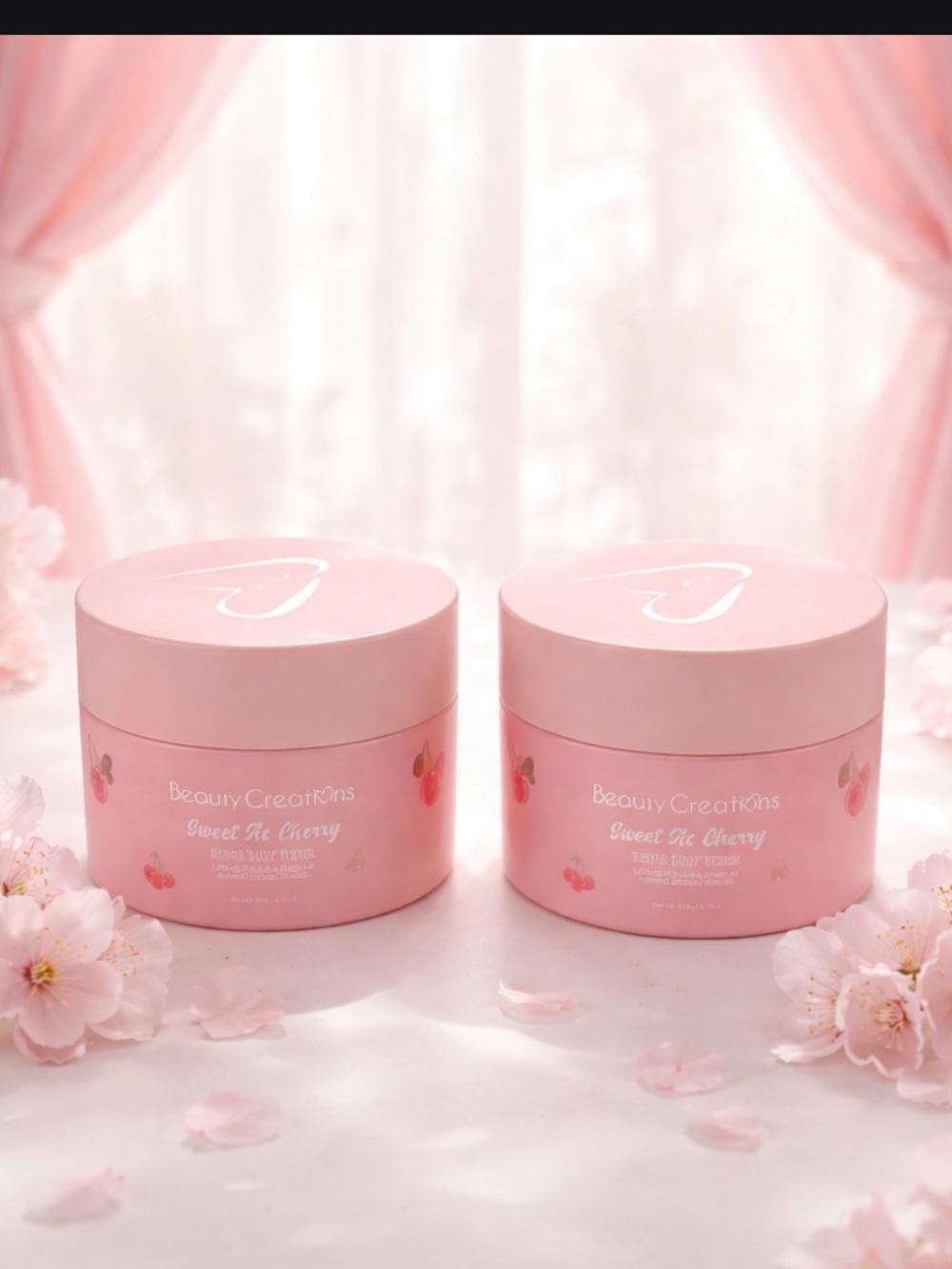Beauty Creations Sweet As Cherry Sugar Body Scrub - Coral Pink body butter NWT